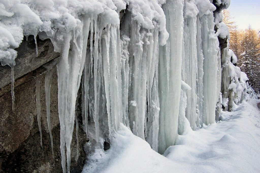 photo of an ice wall at Ouray Ice Park, Colorado. A destination covered in the ice climbing for beginners article