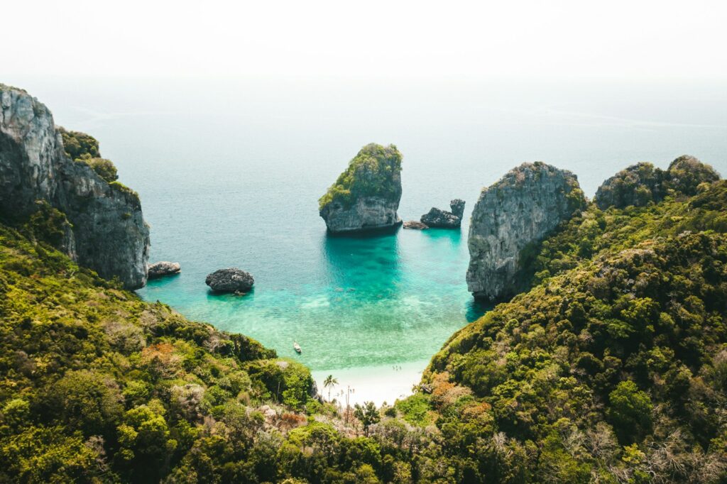 landscape photo of Krabi's Coastal Cliffs as covered in the sport climbing destinations article
